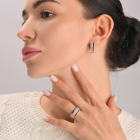 Серебряное кольцо с золотыми напайками