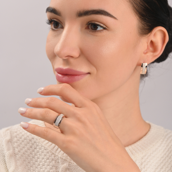 Серебряный набор с  накладками из золота