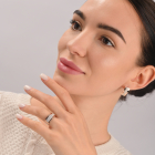 Серебряные серьги с золотыми вставками