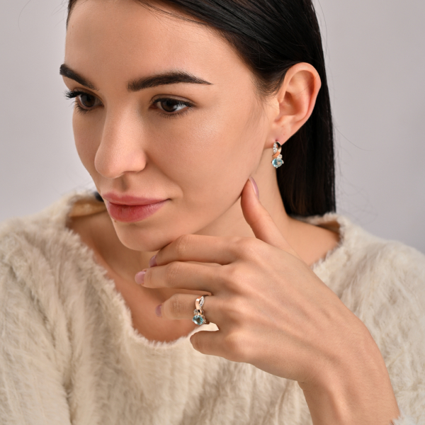 Срібний комплект з золотими накладками