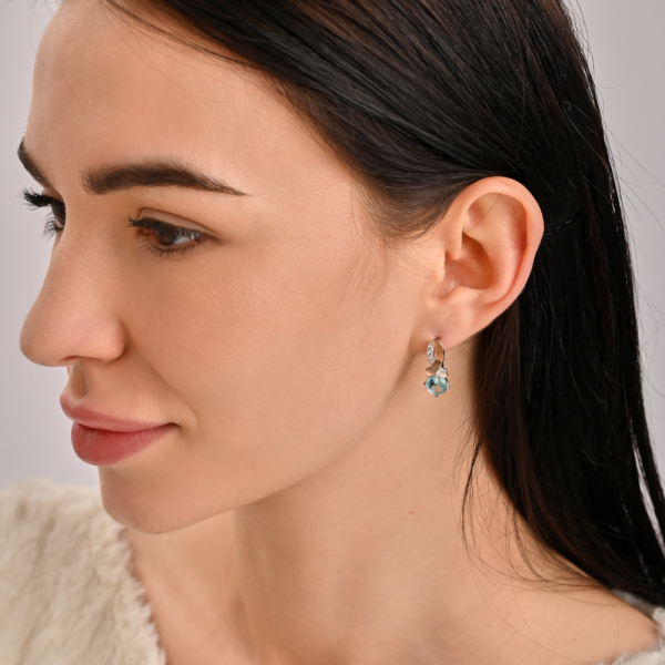 Срібні сережки з напайками із золота