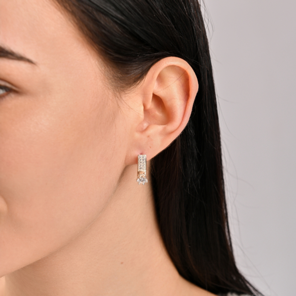 Серебряные серьги со вставками из золота