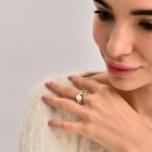 Срібна каблучка з золотими вставками