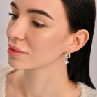 Серебряные серьги с  накладками из золота