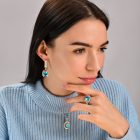 Срібний комплект з золотими пластинами