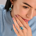 Срібний комплект з золотими пластинами