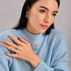 Срібні сережки з золотими вставками