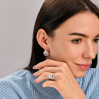 Срібні сережки з золотими пластинами