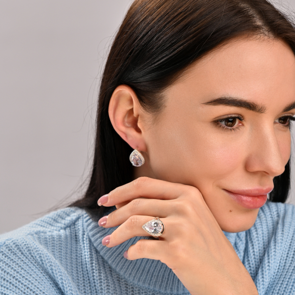 Срібні сережки з золотими пластинами