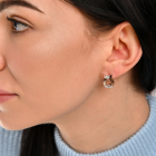 Серебряные серьги  с пластинами из золота