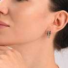 Серебряные серьги с золотыми пластинами