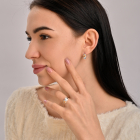 Серебряный набор с золотыми напайками