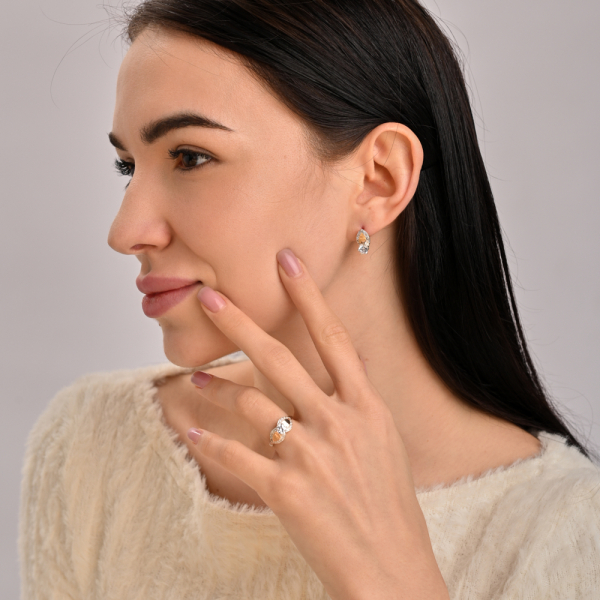 Серебряный набор с золотыми напайками