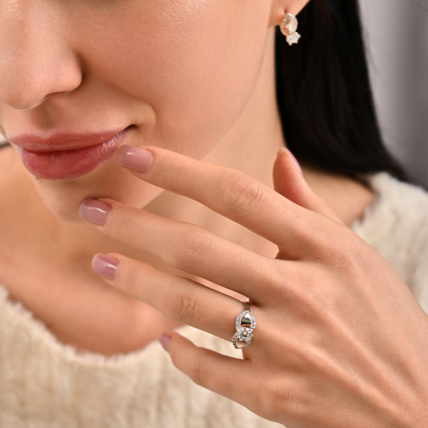 Серебряный набор с золотыми напайками