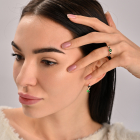 Срібна каблучка  зі вставками з золота