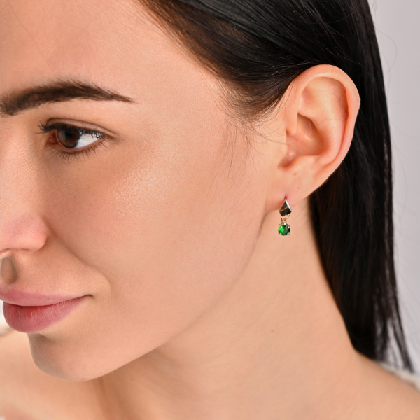 Срібні сережки з золотими пластинами