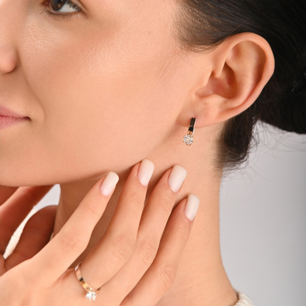 Серебряный комплект с золотыми напайками