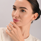 Серебряный комплект с золотыми напайками