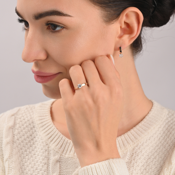 Серебряное кольцо с золотыми напайками