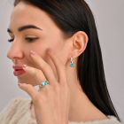 Срібна каблучка  зі вставками з золота