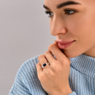 Серебряный набор с золотыми напайками