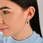 Серебряные серьги с золотыми вставками