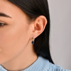 Серебряные серьги с золотыми вставками