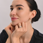 Серебряный комплект с золотыми накладками