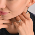 Серебряный комплект с золотыми накладками