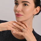 Серебряное кольцо со вставками из золота