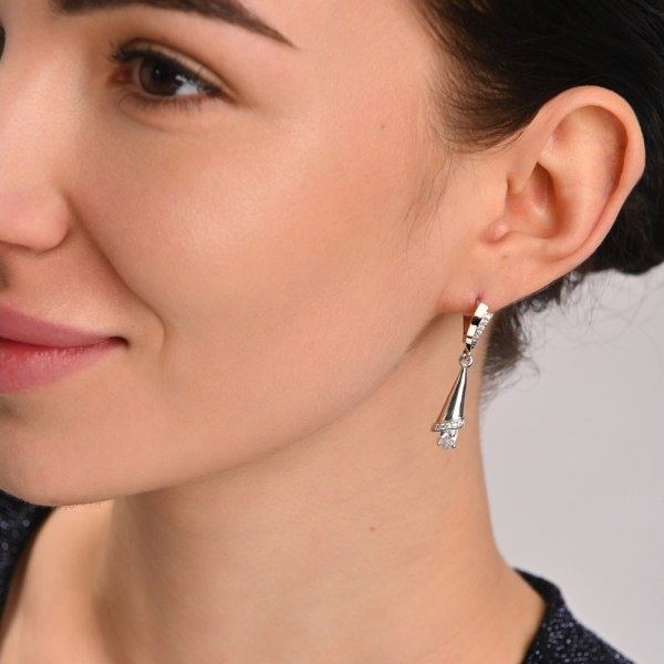 Серебряный комплект с золотыми накладками