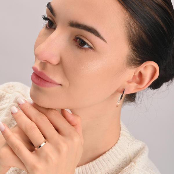 Серебряные серьги со вставками из золота