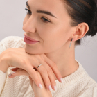 Срібні сережки з золотими вставками