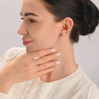 Срібні сережки з золотими вставками