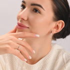 Срібні сережки з золотими вставками