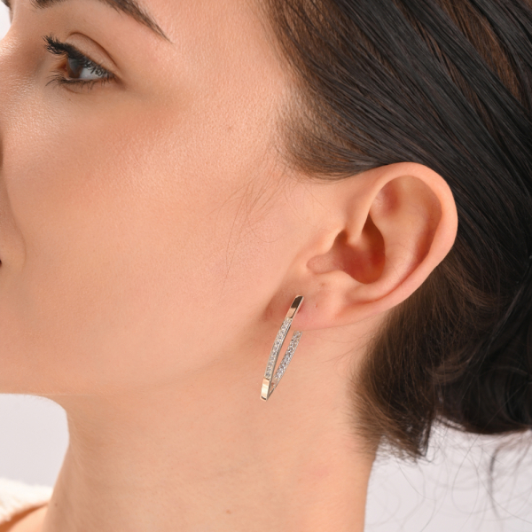 Срібні сережки з золотими вставками