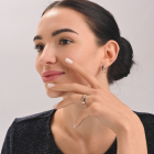 Серебряный комплект с золотыми вставками