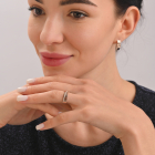 Серебряное кольцо  с пластинами из золота