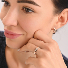 Серебряное кольцо  с пластинами из золота