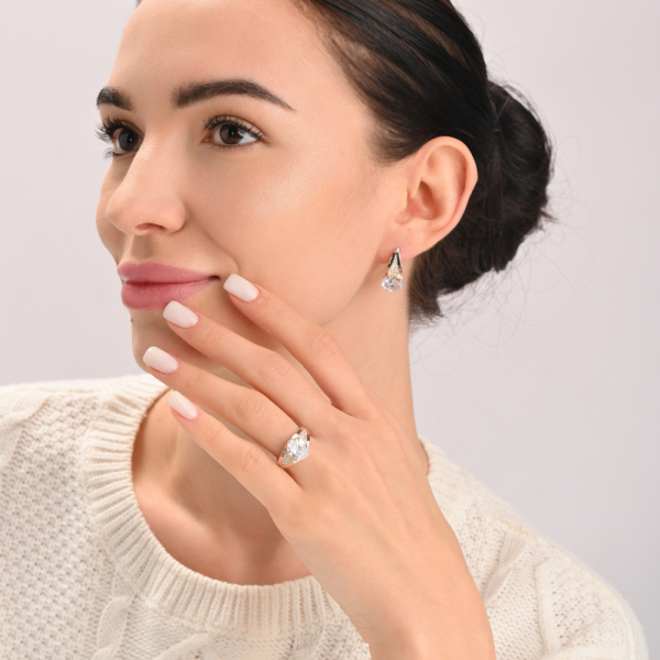 Серебряное кольцо с золотыми пластинами