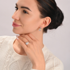 Серебряное кольцо с золотыми пластинами