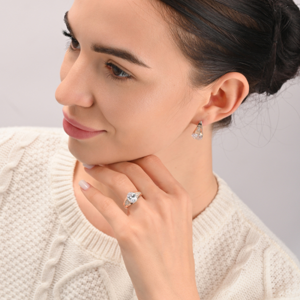 Серебряный набор со вставками из золота