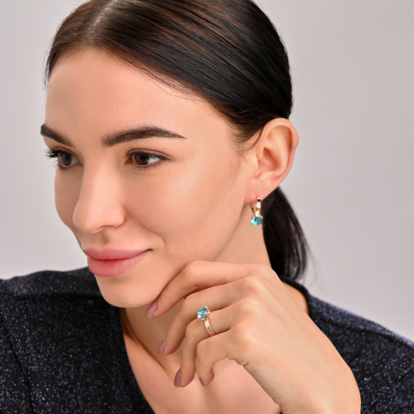 Срібна каблучка з золотими накладками