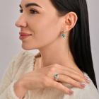 Срібна каблучка з накладками з золота