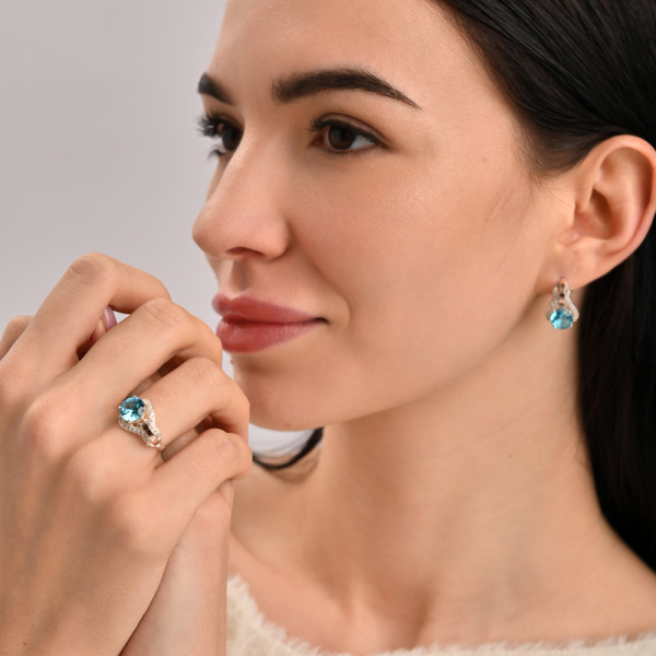 Срібна каблучка з накладками з золота