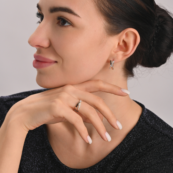 Серебряный гарнитур с напайками из золота