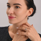 Серебряные серьги с золотыми пластинами