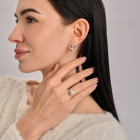 Серебряные сережки со вставками из золота