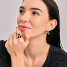 Серебряные серьги с золотыми напайками