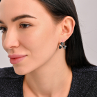 Серебряные серьги с золотыми напайками